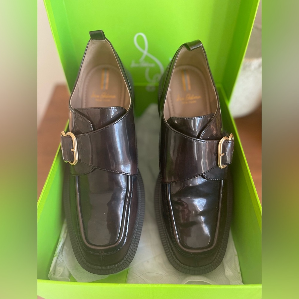 NWT- Sam Edelmans 8.5 Platform Burgandy Strap Loafers